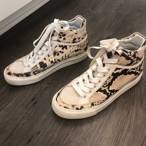 Rag and Bone snakeskin suede high top sneakers